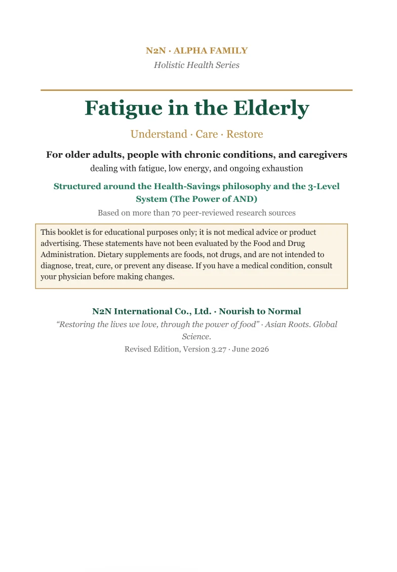 E-Book cover: Fatigue in the Elderly — Understand · Care · Restore